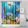 thumbnail image 2 of Funny Kids Shower Curtain Sets for Bathroom （Sea Turtle 1）, 2 of 4
