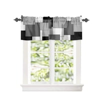 Black Grey Color Blocks Geometric Patchwork Window Treatment Panel for Living Room Bathroom BedroomModern Abstract Art Window Treatment Drapes for Bedroom Laundry Room Farmhouse Home Decor 54x18in
