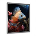 thumbnail image 2 of Designart "Butterfly Fish Expedition in Coral" Animals Framed Wall Art - Modern Blue Butterfly Fish Hallway Framed Wall Art Decor, 2 of 6