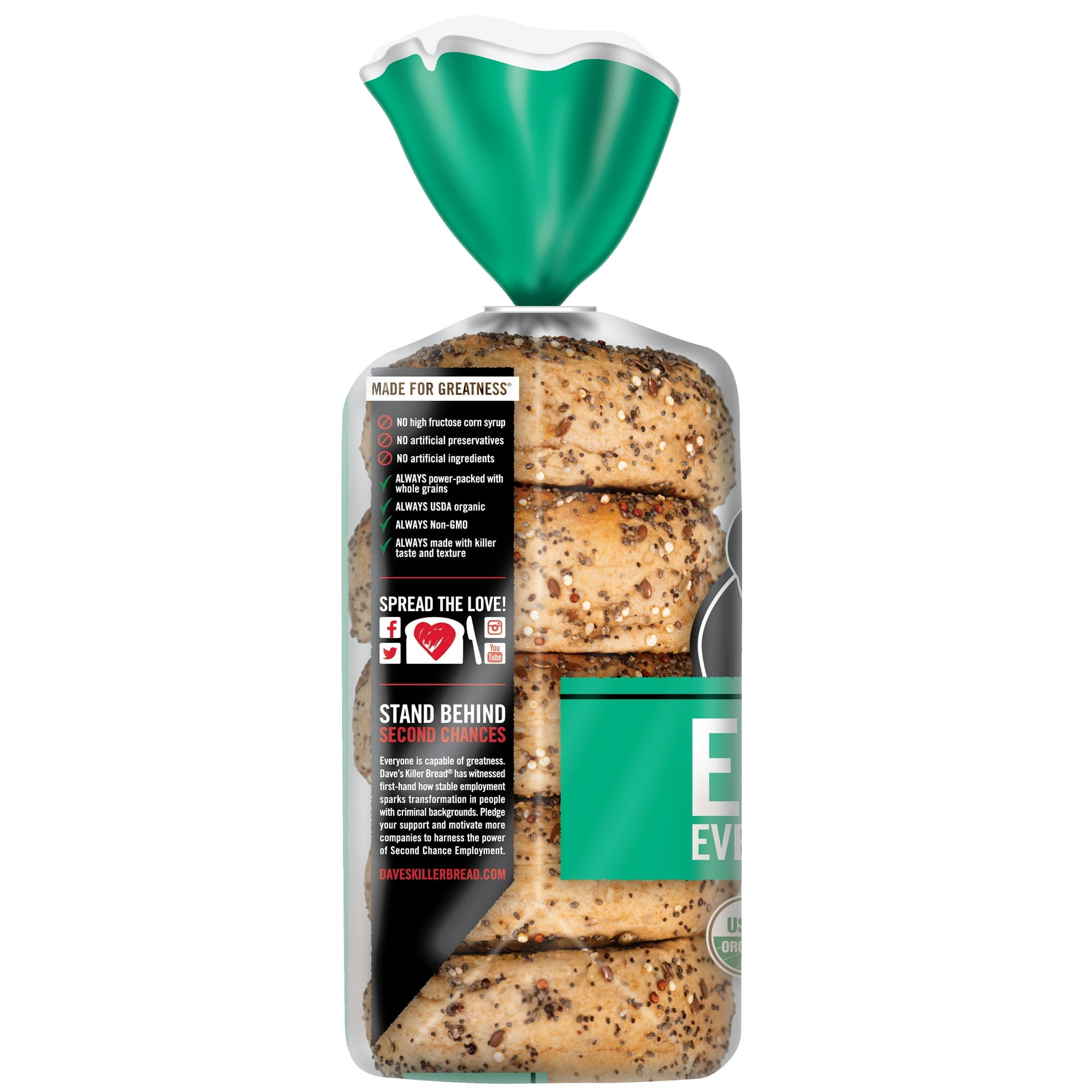 Dave's Killer Bread Epic Everything Organic Bagels, 16.75 oz, 5 Ct