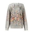thumbnail image 5 of Hoodies For Women Oversized Winter Cute Sweatshirts Pullover Trendy Fall Clothes, Floral Print Lightweight Design without Pockets for Fall Winter Style and Comfort,Khaki,L, 5 of 8