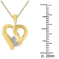 thumbnail image 4 of Mauli Jewels Engagement Necklace for Women 0.16 Carat Two Stone Diamond Heart Pendant 4 prongs 10K Yellow Gold With 18'' Chain|Silver Chain, 4 of 6