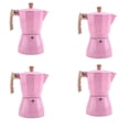 thumbnail image 1 of 4X Latte Mocha Coffee Maker Italian Moka Espresso Cafeteira Percolator Pot Stovetop Coffee Maker 300Ml Pink, 1 of 8