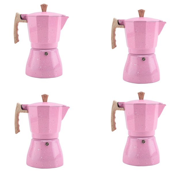4X Latte Mocha Coffee Maker Italian Moka Espresso Cafeteira Percolator Pot Stovetop Coffee Maker 300Ml Pink