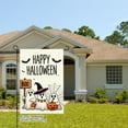 thumbnail image 2 of AMHNF Happy Halloween Boo Ghosts with Pumpkins Linen Garden Flag for Halloween Home Outdoor Garden Yard Decor 12x18 inch, 2 of 5