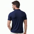 thumbnail image 4 of Men's 100 % Cotton Slim Polo Short Sleeve Shirt, Navy 2XL, 1 Pack, 4 of 7