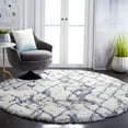 thumbnail image 2 of SAFAVIEH Horizon Milica Abstract Shag Area Rug, Ivory/Blue, 5' x 5' Round, 2 of 8