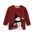 thumbnail image 4 of Girls Long Sleeve Christmas Top Festive Snowflake Print Pullover Crewneck Casual Holiday Shirt for Kids Winter Outfit, 4 of 4