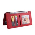 thumbnail image 6 of Compatible With iPhone 13 Mini Wallet Case 360° Protection Dustproof Card Pocket Magnetic Closure Card Slots Kickstand Shockproof Full Coverage PU Leather Folio Phone Cover,Red, 6 of 11