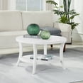 thumbnail image 2 of Convenience Concepts Charleston Round Coffee Table with Shelf in White Wood, 2 of 6