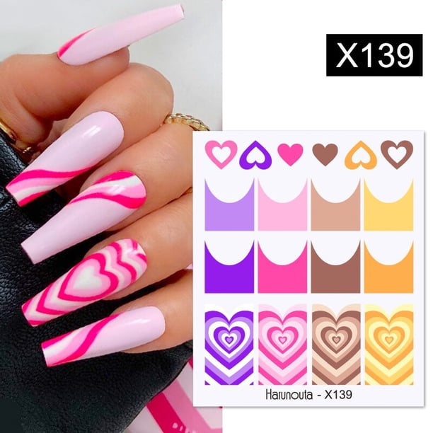 Pegatina de uñas 3D dorada, líneas de rayas curvas, pegatinas para uñas, cinta adhesiva con degradado, lámina para uñas, pegatinas para decoración de uñas, calcomanías plateadas Tan Jianjun unisex