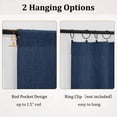 thumbnail image 4 of Patin Navy Blue Curtains 2 Panels 42 x 63 Inch, Rod Pocket Light Filtering Elegant Window Curtains, Faux Linen Textured Drapes for Bathroom Bedroom Living Room, 4 of 10