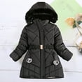 thumbnail image 4 of Odeerbi Kids Boys Girls Winter Padded Coat Fleece Lined Jacket Waterproof Fleece Lined Thick Down Coats Puffy Cotton Jackets With Hood Black 6-7 Years, 4 of 7