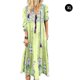 thumbnail image 1 of Vestido largo con estampado floral bohemio Cuello en V Cordón con cordones Ropa de manga larga kenally AP000133-52B, 1 of 6