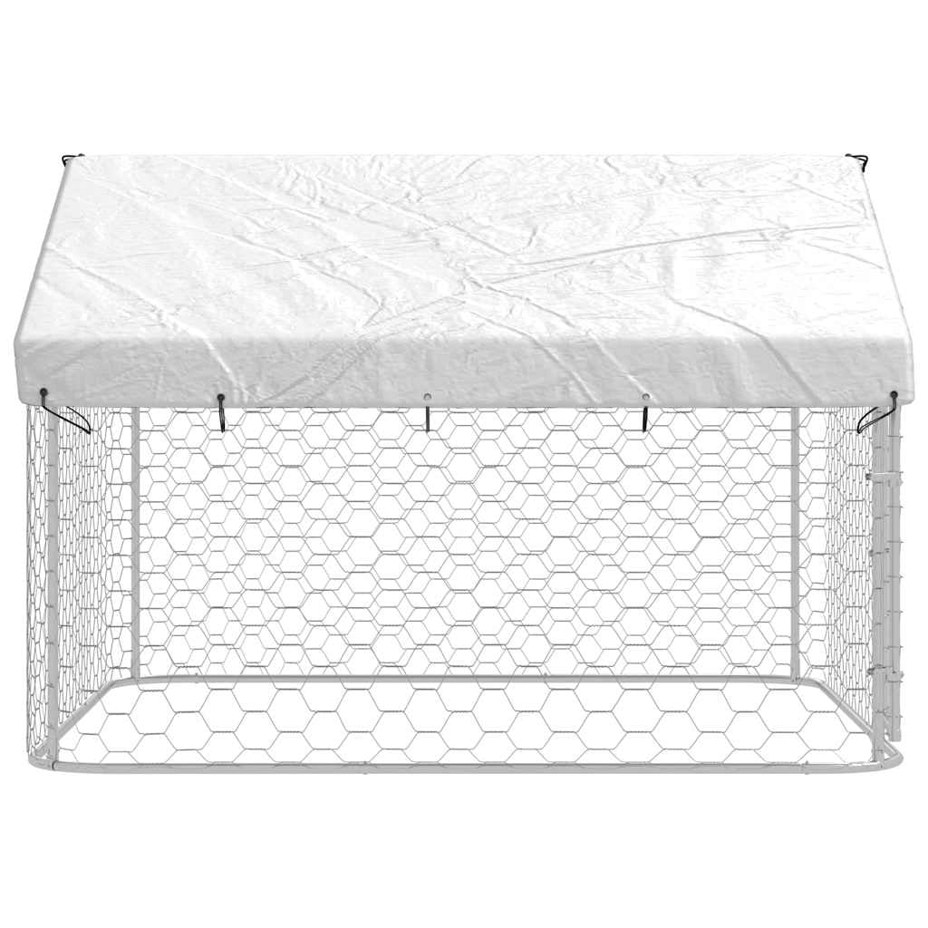 vidaXL Outdoor Dog Kennel Dog Pen Pet Crate Kennel Playpen House with Roof