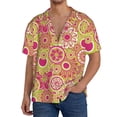 thumbnail image 3 of Xecao offers the Yellow Flowers for Men's Casual Short-sleeved Shirt, a button-up collared shirt with a pocket, perfect for beach vacations and yacht travel in the Large size., 3 of 7