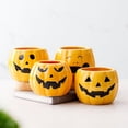 thumbnail image 3 of Halloween Ceramic Pumpkin Mug Set of 4 Carved Face Cute Fall Coffee Cup Kitchen Decor Easy Setup and Storage, 3 of 5