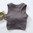 thumbnail image 5 of Womens Athletic Crop Tank Tops Solid Crew Neck Sleeveless Shirts Summer Casual Sports Workout Fitness Yoga Blouse, 5 of 6