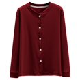 thumbnail image 2 of Lixiuxyad Womens Cardigans Loose Fit Fleece Button Front Cardigan Warm Thermal Soft Casual Outerwear Coat For Home And Outdoors,Red, 2 of 5