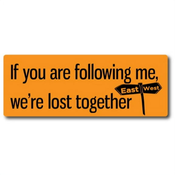 Magnet Me Up If You Are Following Me, We Are Lost Together Vinyl Magnet Decal, 3x8 In