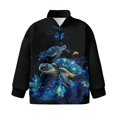 thumbnail image 4 of Uorisanigo Girls Half Zip Sweatshirt Loose Boho Floral Turtle Long Sleeve Pullover Crop Tops Drop Shoulder Pullover Top Jackets Athletic Outerwear Trendy Clothes, 5-14 Years, 4 of 7