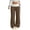 Brown #007, variant on Women's Spring Streetwear Going Out Casual Back To School Vintage Daily Wear Y2K Rib Knit Color-Blocked Turn-Down Trousers French Flare Pants, S