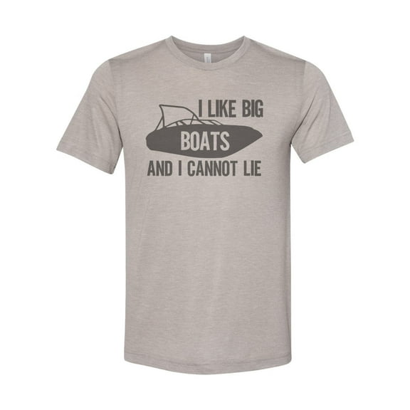 "Boating Shirt, I Like Big Boats And I Cannot Lie, Unisex, Sublimation T, Boating Apparel, Lake Shirt, Lake Tee, Summer Shirt, Gift For Him, Heather Stone, LARGE"