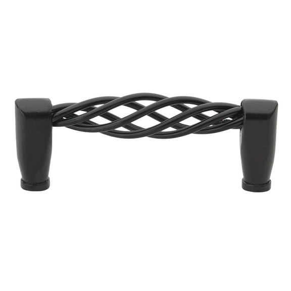 GlideRite Hardware 3.75 in. Center Classic Birdcage Cabinet Pulls, Matte Black, Single Pack