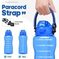 thumbnail image 2 of 128 oz/1 Gallon Motivational Water Bottle with Time Marker & Straw, BPA-Free Leakproof Sports Jug with 2-in-1 Chug & Straw Lid, Paracord Handle for Travel Gym, 2 of 8