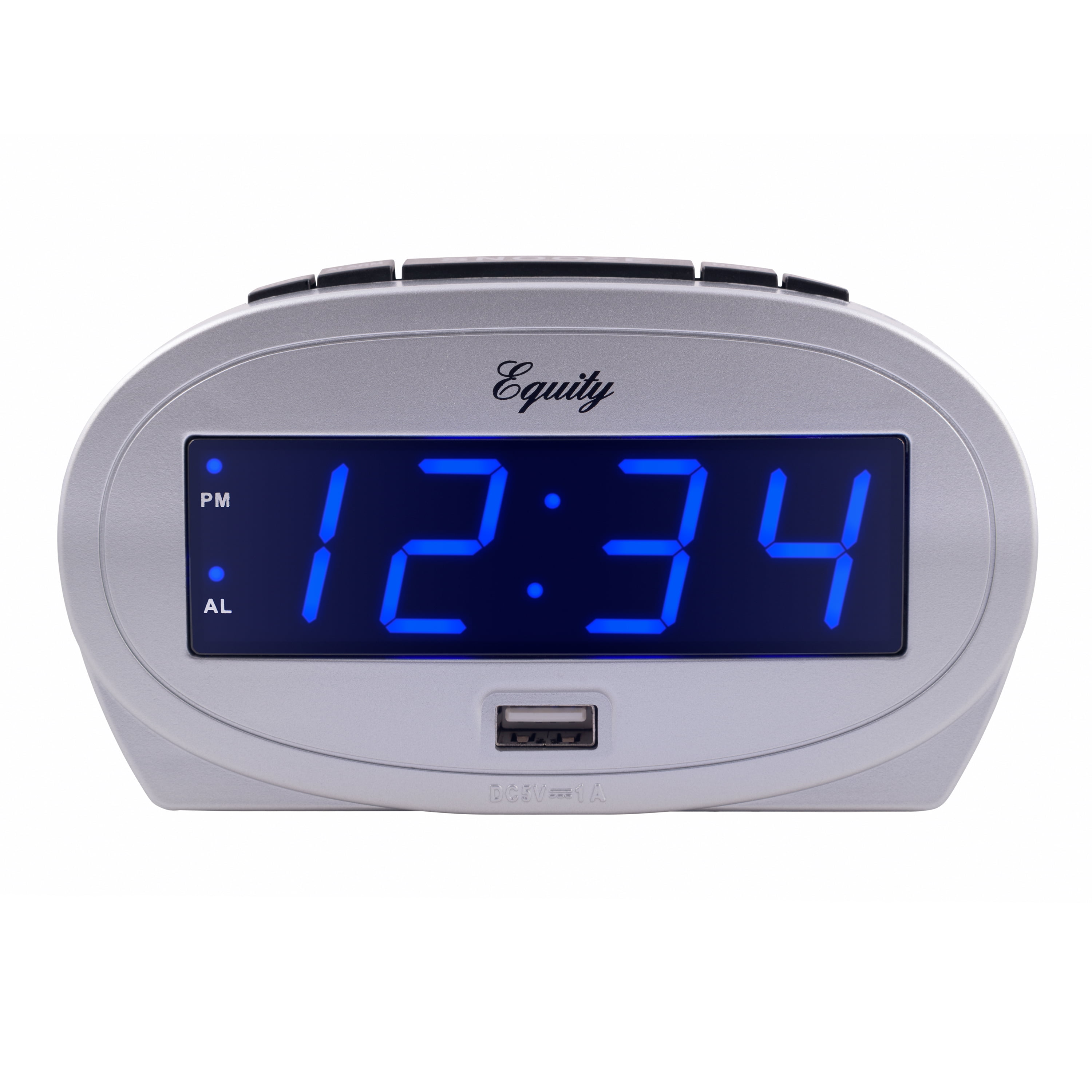 Equity by La Crosse 75903 0.9" Blue LED Digital Desktop Alarm Clock 