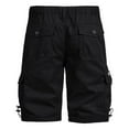 thumbnail image 4 of Chiccall Mens Casual Cotton Shorts with Multi Botton Pockets Summer Solid Fashion Elastic Waist Cargo Shorts Black, 4 of 5