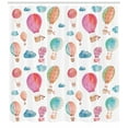 thumbnail image 3 of Ambesonne Watercolor Shower Curtain, Air Balloons Clouds, 69"Wx84"L, Blue Pink Coral, 3 of 3