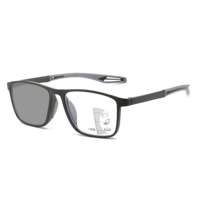 Gafas de presbicia con luz azul y zoom automático, de cerca y de lejos, de doble propósito, multienfoque, con cambio de color, gafas planas de alta definición para hombres y mujeres