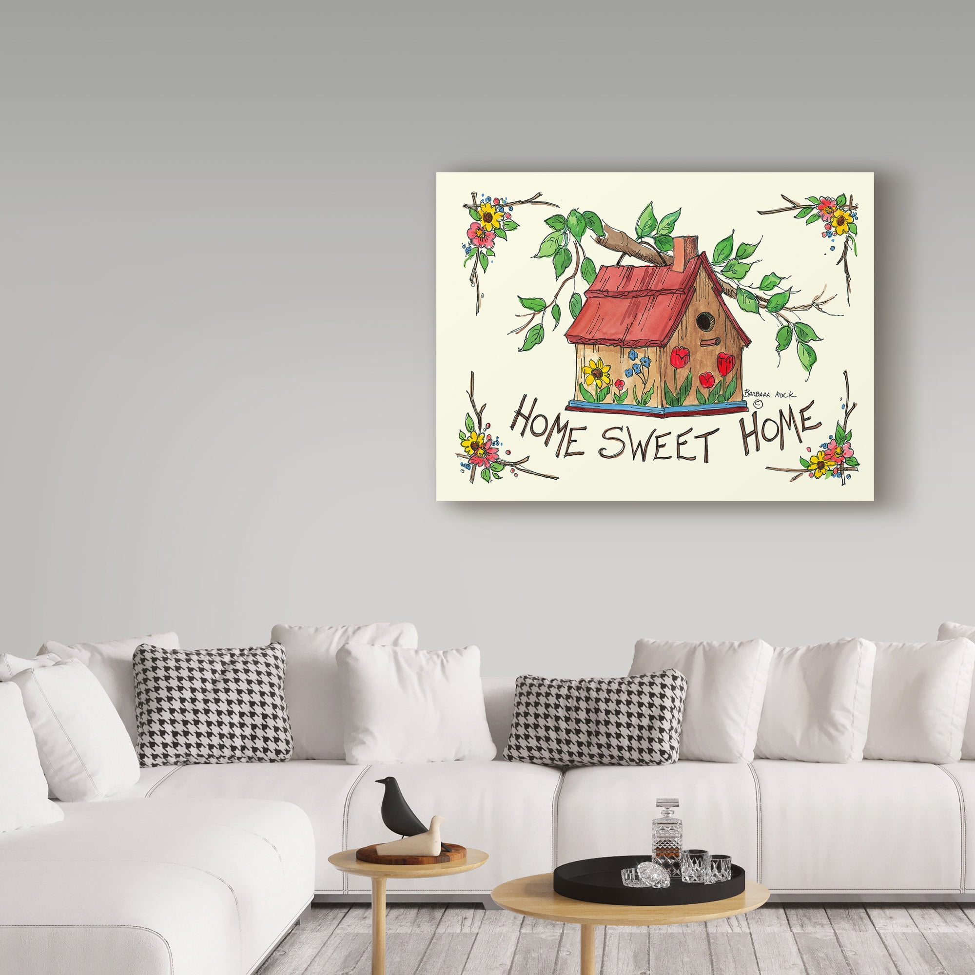 Trademark Fine Art 'Home Sweet Home Birdhouse' Canvas Art by Barbara Mock