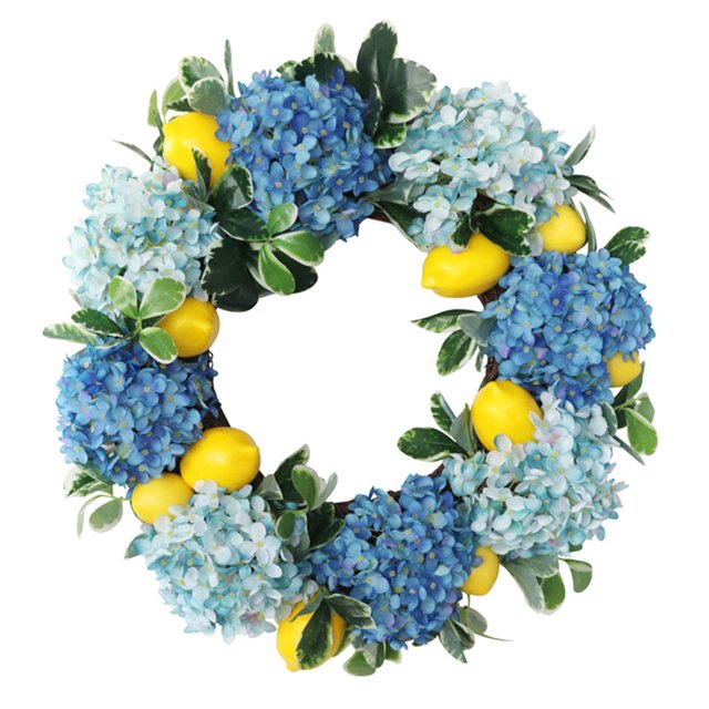 Decoración de Limón de Limón de Hortensia Azul Grande para Puerta Delantera Cocina Interior Decoración de Fiesta de Boda ANGGREK Otros