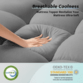 thumbnail image 3 of Shilucheng Twin XL Mattress Topper, 400TC Cotton Mattress Pad with 8-21" Deep Pocket, Gray, 3 of 10