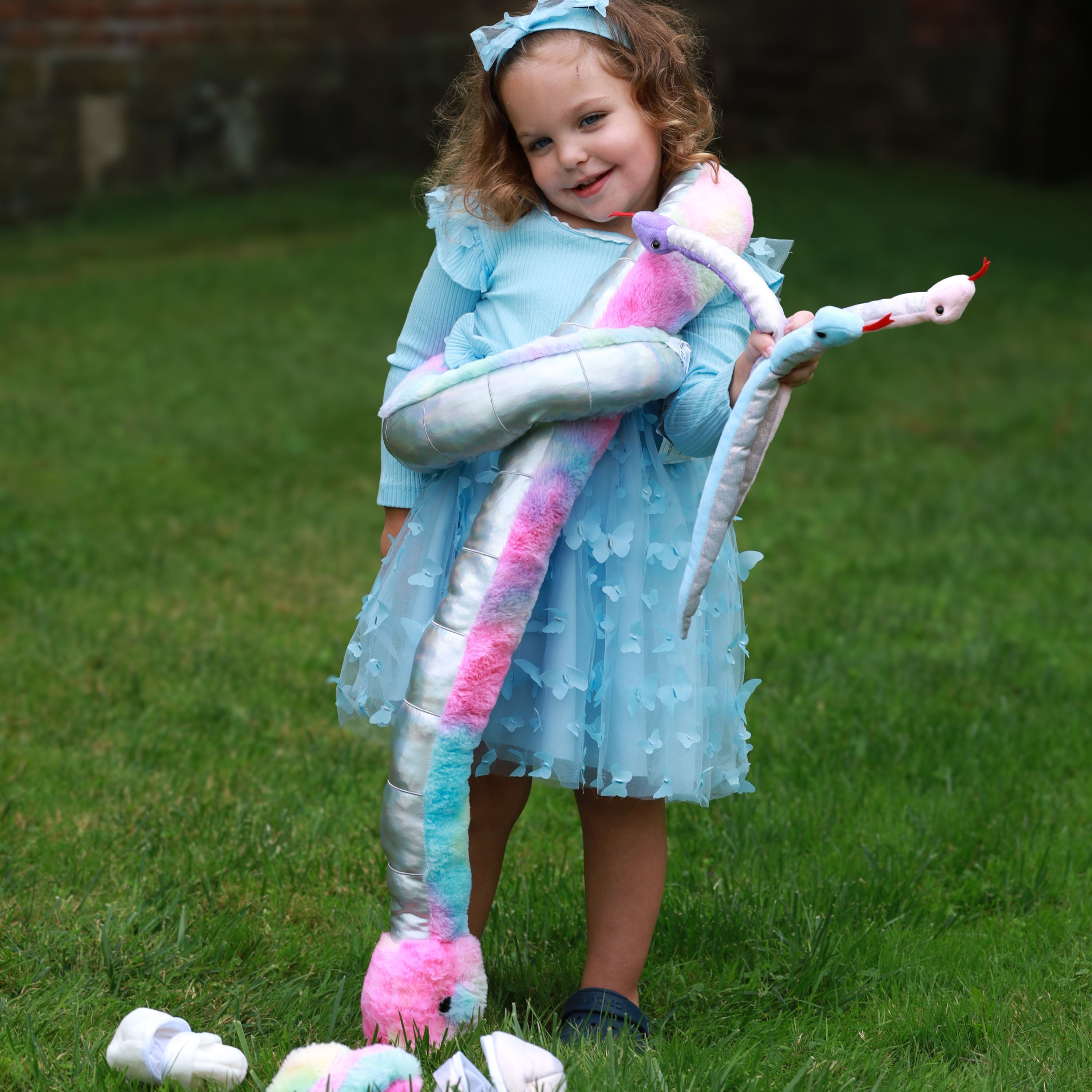 Tezituor 7Pcs Snake Stuffed Animal 79'' Giant Stuffed Snake with 3 Baby Snakes and 3 Eggs Plush Toy