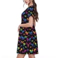 thumbnail image 2 of Disketp Rainbow Butterfly para Vestido de Manga Corta para Mujeres, Vestidos de Verano para Mujeres, Casual y Holgado para la Playa, 2 of 6