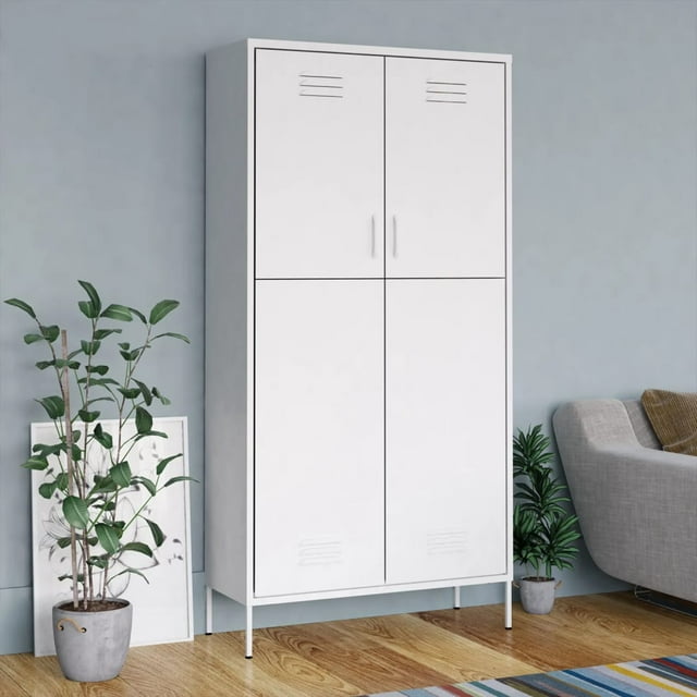 vidaXL Garde-Robe Blanche 90x50x180 cm Acier