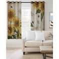 thumbnail image 2 of Sunflowers Blackout Curtains 84 Inches Long for Bedroom, Vintage Yellow Floral Farm Butterfly Thermal Insulated Room Darkening Black Out Window Curtain Panels Grommet Drapes for Living Room, 2 of 8