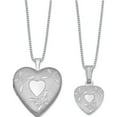 thumbnail image 1 of Sterling Silver Rh-Plated Pol/Satin Butterfly Heart Locket & Pendant Set (18 X 19.6) Made In Hong Kong qls451set, 1 of 5