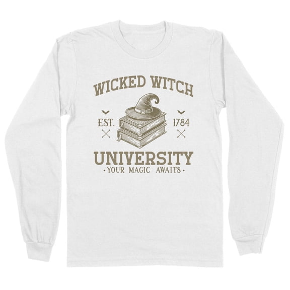Wicked Witch University Long Sleeve Shirt Unisex Large White