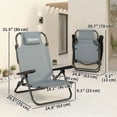 thumbnail image 3 of Outsunny Ensemble de 2 Chaises de Camping avec Dossier Réglable, Gris Pâle, 3 of 10