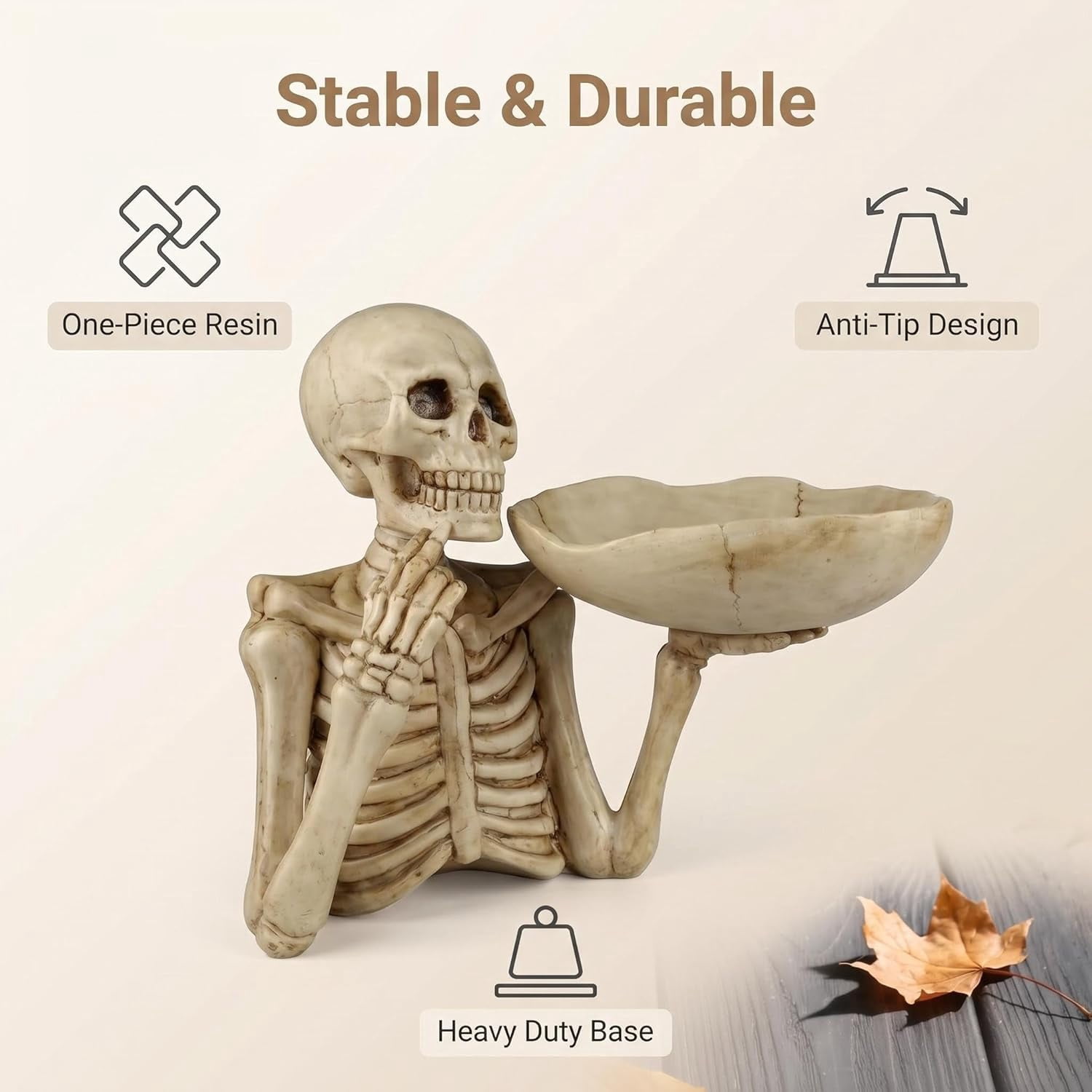 Skeleton Tray Gothic Resin Candy Dish, 13.78 x 11.81 in