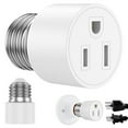 thumbnail image 1 of EIGTHTAIL E26/ E27 3 Prong Light Bulb Socket Adapter Polarized Screw in Outlet for Light Socket Adapter Outlet 3Prong Light Bulb Socket Adapter Light Bulb Plug Adapter for Patio Garage Po, 1 of 9