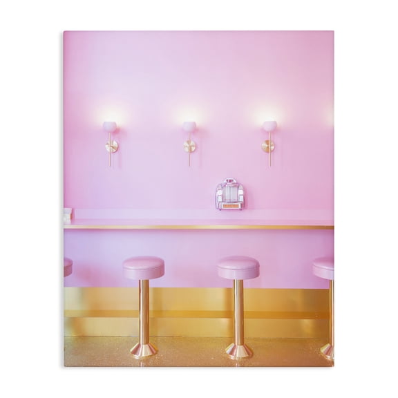Stupell Industries Art Deco Pink Retro Dessert Parlor Canvas Art, 16 x 20, by LISH Creative
