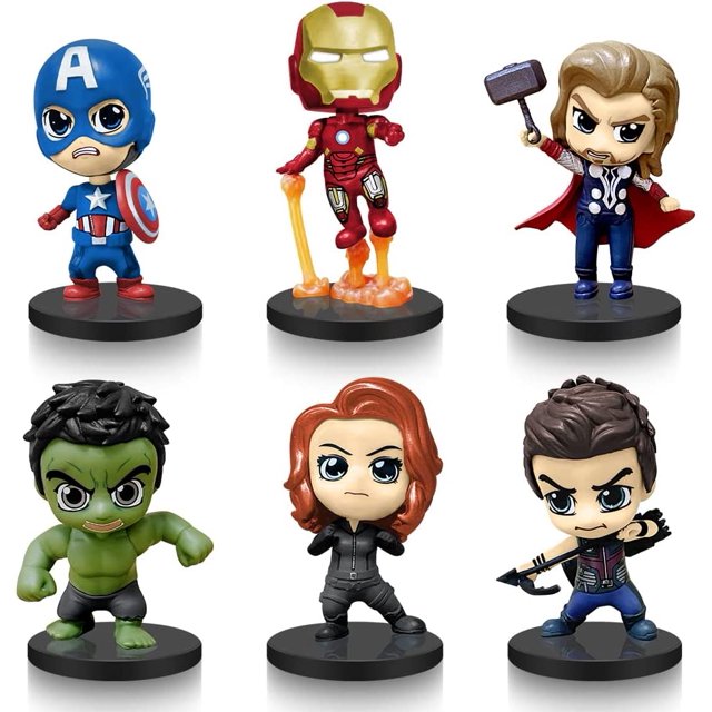Figuras de acción de superhéroes JAMW 6 piezas PVC decoración de pasteles