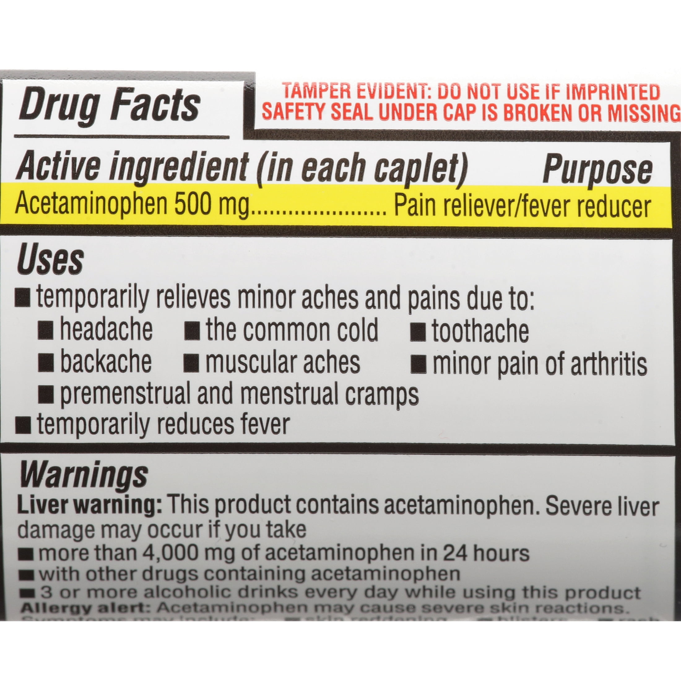 Quality Plus Extra Strength Acetaminophen Caplet 100ct