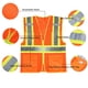 thumbnail image 3 of Chaleco de seguridad SULWZM 3XL con bolsillos reflectantes con cremallera naranja, 3 of 5