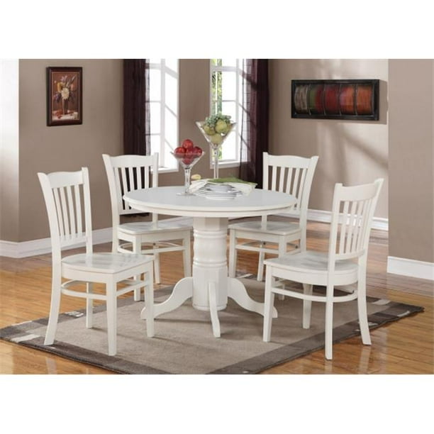 East West Furniture SHGR3WHIW 3 Piece Shelton Round Table and 2